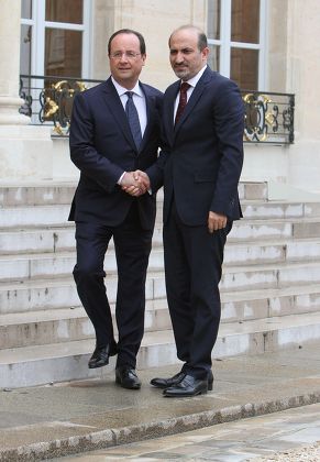 French President Francois Hollande and President of the Syrian National Coalition, Ahmad Jarba, meeti at the Elysee palace in Paris, France - 20 May 2014