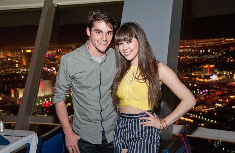 RJ Mitte attends Pinup and dines with Claire Sicnlair, Las Vegas, America - 16 Jun 2014