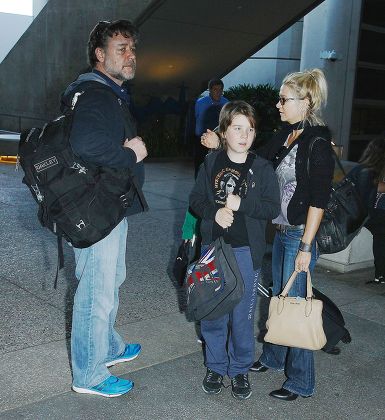Russell Crowe Danielle Spencer Son Tennyson Editorial Stock Photo