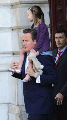 Prime Minister David Cameron confronted by Bee Protesters after taking daughter to nursery school, Downing Street, London, Britain - 01 Jul 2014