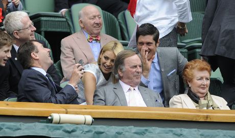 Wimbledon Tennis Championships 2013 Day Eight - Agnieszka Radwanska V Na Li - Pic Shows:- Sir Terry Wogan And Lady Helen In Royal Box And Tess Daley With Vernon Kay And Phillip Brook Pretending To Open Or Close The Roof.
