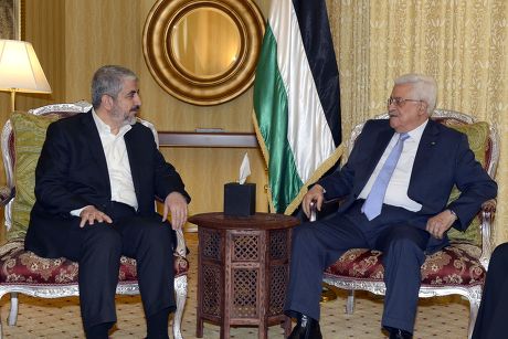Palestinian President Mahmud Abbas meeting with the head of the political bureau of Hamas, Doha, Qatar - 21 Jul 2014