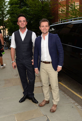 Ant Mcpartlin And Declan Donnelly. Guests From The World Of Itv Arrive At 6 Chepstow Villas London W11 For The Itv Summer Reception Held By Peter Fincham Director Of Television. 17july 2013.