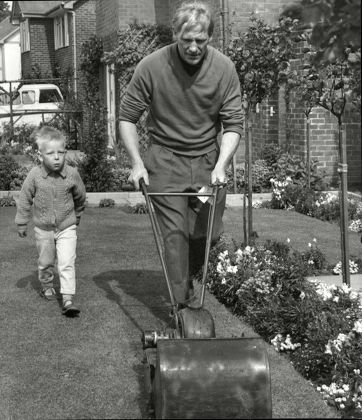 Goalkeeper Bert Trautmann At Home With Son Stephen Trautmann.