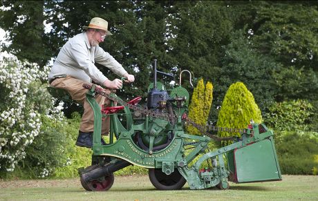 World's first powered lawnmower is restored, Somerset, Britain - 04 Aug 2014