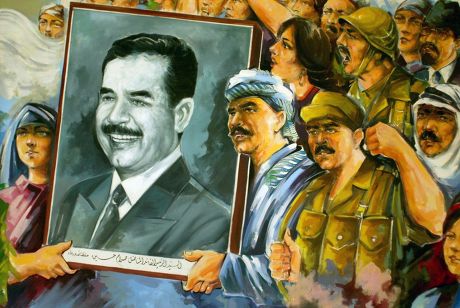 Propaganda Poster Showing Face Saddam Hussein Editorial Stock Photo ...