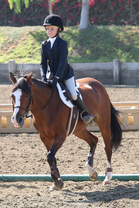 Denise Richards watching her daughter at an equestrian competition, Los Angeles, America - 31 Aug 2014