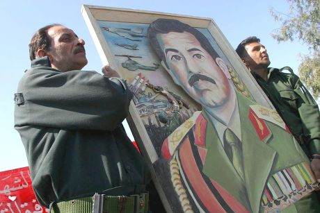 Baath Party Supporters Carry Portrait Saddam Editorial Stock Photo ...