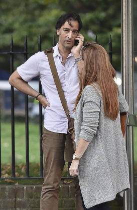 Alistair McGowan and wife Charlotte Page out and about, London, Britain - 18 Sep 2014