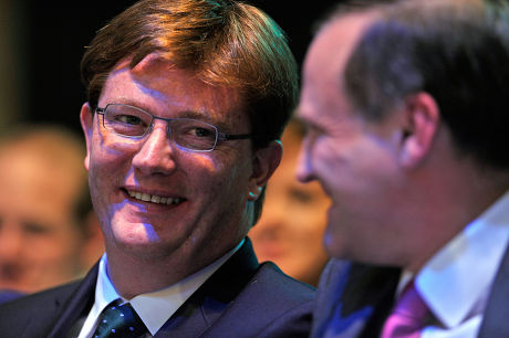 Danny Alexander (l) With Steve Webb (r) During A Debate On The Uk Economy. - Lib Dem Party Conference At The Scottish Exhibition And Conference Centre In Glasgow Scotland. Pic Bruce Adams / Copy Cohen - 15.9.13.