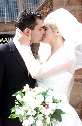 SCOTTISH ACTRESS SIMONE LAHBIB MARRYING IN ST MARY'S CHURCH IN STIRLING, SCOTLAND, BRITAIN - 10 MAY 2003