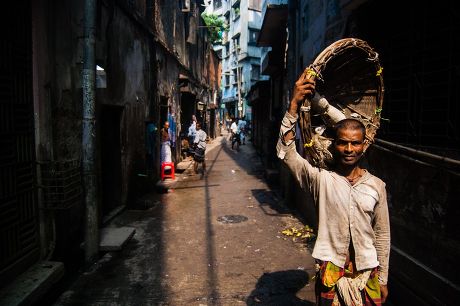 Labourer Going Home After Finishing Work Editorial Stock Photo - Stock ...