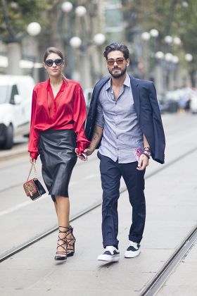Street Style, Spring Summer 2015, Milan Fashion Week, Italy - 20 Sep 2014