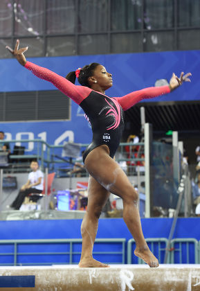 American Gymnast Simone Biles Performs On Editorial Stock Photo - Stock ...