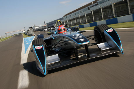 Tiff Needell Drives the New Formula E Car Around the Donington Race Track, Leicestershire, Britain - 24 Jul 2014