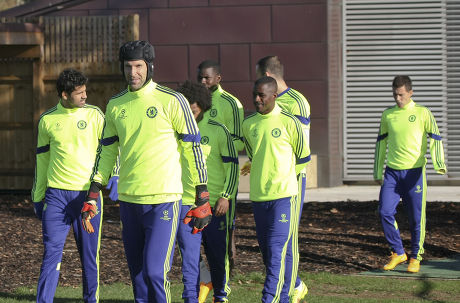 Chelsea FC team squad in training ahead of Champions League football match, Cobham, Surrey, Britain - 03 Nov 2014