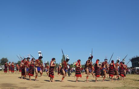 Naga Tribesman Lotha Tribes Performs Traditional Editorial Stock Photo 