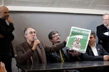 Press Conference to Present the New Charlie Hebdo Issue at the Offices of French Newspaper Liberation in Paris, France - 13 Jan 2015