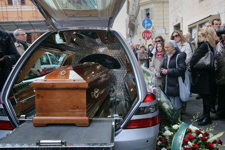Anita Ekberg funeral at the German Evangelical Church in Rome, Italy - 14 Jan 2015