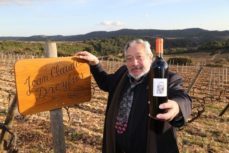 French comedian Jean-Claude Dreyfus presents his vineyard plot in Aigues-Vives, France - 14 Jan 2015