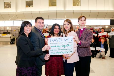 First Female Bishop Libby Lane backs airport's anti-human trafficking campaign at Manchester Airport, Manchester, Britain - 09 Feb 2015