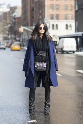 Street Style, Autumn Winter 2015, Mercedes-Benz Fashion Week, New York, America - 17 Feb 2015
