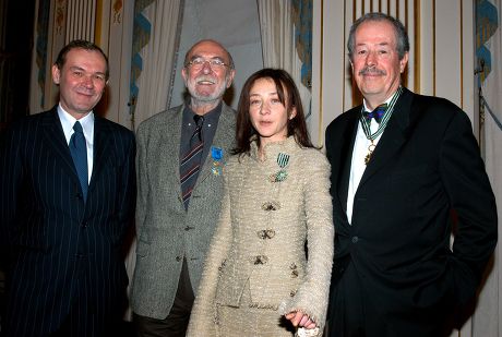 SYLVIE TESTUD, JEAN PIERRE MARIELLE AND DENYS ARCAND HONORED BY MINISTER OF ARTS AND CULTURE JEAN JACQUES AILLAGON, PARIS, FRANCE - 22 FEB 2004