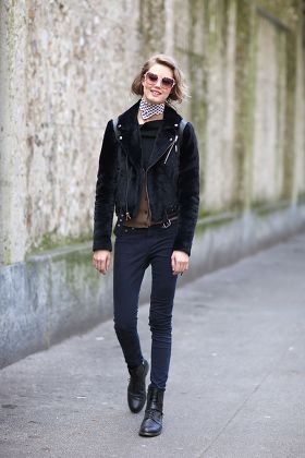 Street Style at Autumn Winter 2015, Milan Fashion Week, Britain - 26 Feb 2015