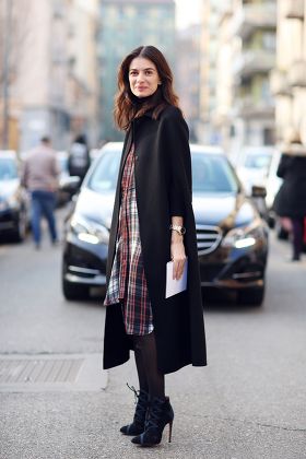 Street Style at Autumn Winter 2015, Milan Fashion Week, Italy - 27 Feb 2015