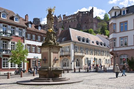 Kornmarkt Square Virgin Mary Fountain Heidelberg Editorial Stock Photo ...