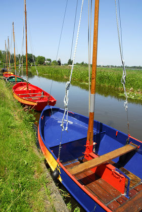 Colorful Boats Canal Landscape Between Gouda Editorial Stock Photo ...