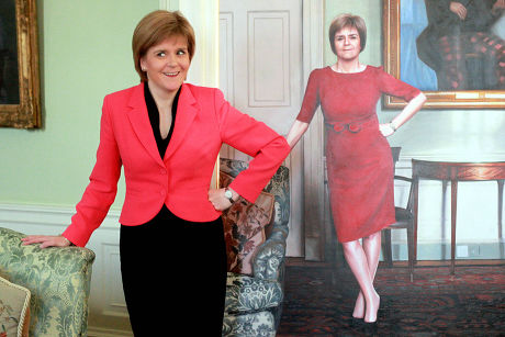 First Minister Nicola Sturgeon painting unveiled at Bute House in Edinburgh, Scotland, Britain - 10 Mar 2015