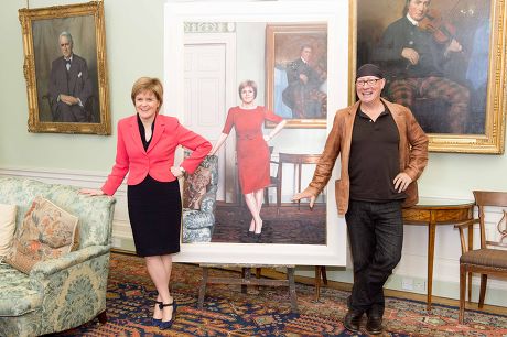First Minister Nicola Sturgeon painting unveiled at Bute House in Edinburgh, Scotland, Britain - 10 Mar 2015