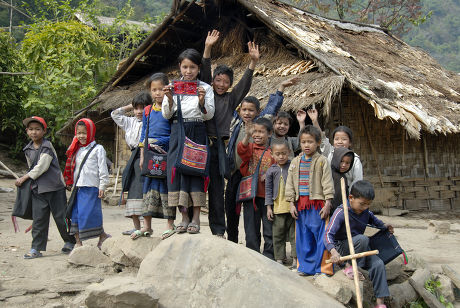 Poverty Happy Children Village Front Simple Editorial Stock Photo ...