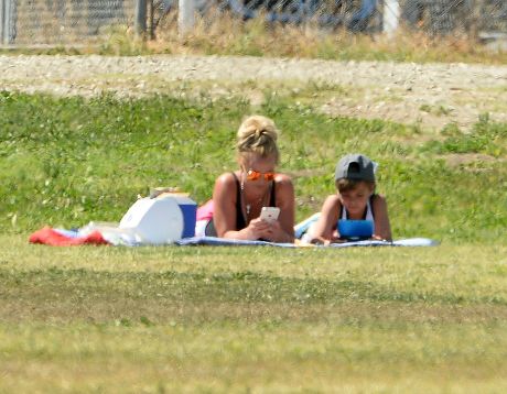 Britney Spears watching her son play football, Canoga Park, Los Angeles, America - 29 Mar 2015