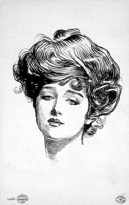 Gibson Girl Portrait Drawing By Charles Editorial Stock Photo - Stock ...