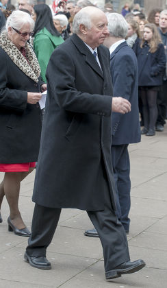 Arthur Scargill Attends The Funeral Of Tony Benn At St Margaret's Church In Westminster.