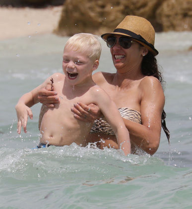 Lilly Becker and son Amadeus Becker at the beach of the Marriott in Miami Beach, Marriott Hotel, Florida, America - 12 Apr 2015