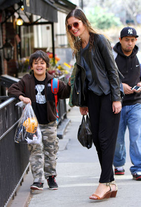 Jill Hennessy and son out and about, New York, America - 16 Apr 2015