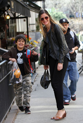 Jill Hennessy and son out and about, New York, America - 16 Apr 2015