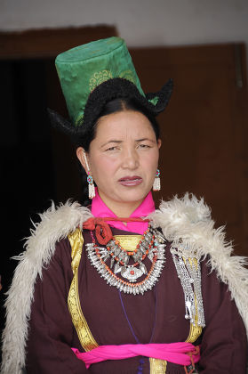 Ladakhi Woman Wearing Traditional Costume Velvet Editorial Stock Photo ...