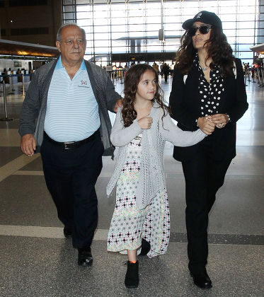 Salma Hayek and family depart from LAX Airport, Los Angeles, America - 18 Apr 2015