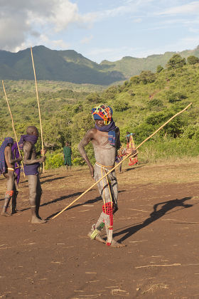 Tribal Donga Stick Fight in Omo River Valley, Ethiopia