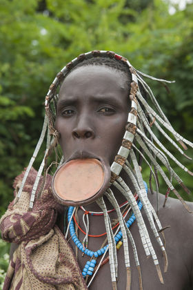 Surma Woman Lip Plate Tulgit Omo Editorial Stock Photo - Stock Image ...