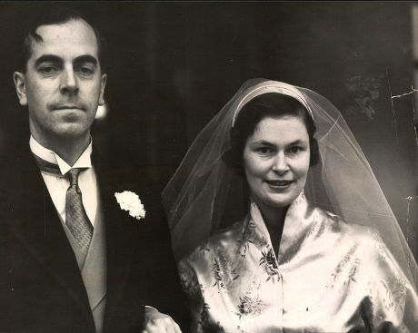Anthony Wagner Richmond Herald And Secretary Of The Order Of The Garter With His Bride Gillian Graham On Their Wedding Day.