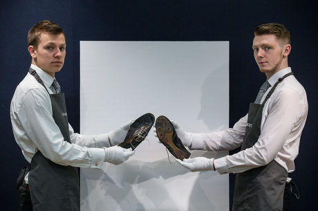 Sir Roger Bannister's sub 4 minute mile running shoes up for auction at Christie's, London, Britain - 20 May 2015
