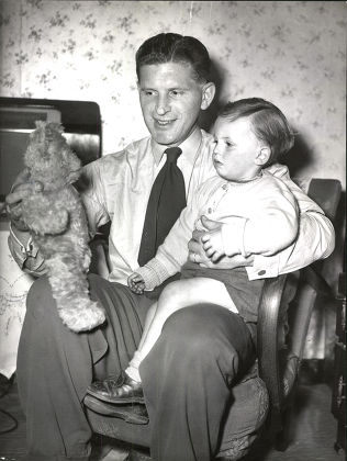 Footballer David Lapsley At Home With His Young Son Alan.