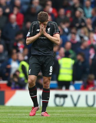 Steven Gerrard Liverpool Covers His Face Editorial Stock Photo - Stock