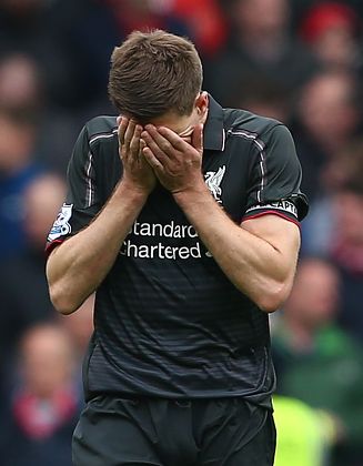 Steven Gerrard Liverpool Covers His Face Editorial Stock Photo - Stock