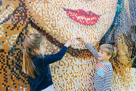 Kids helped make this Giant Lego Mosaic of Taylor Swift